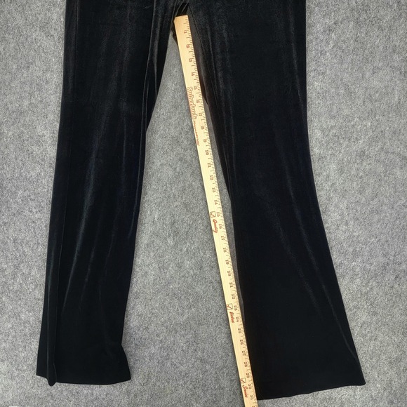 Calvin Klein Velvet 2 Pc Set Womens M Black Velvet Top Pants Stretch Outfit - Picture 14 of 16
